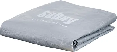 Gefaltetes graues SoBuy Fahrradunterstand-Modul mit Rollverschluss und 'SoBuy Living nature'-Logo