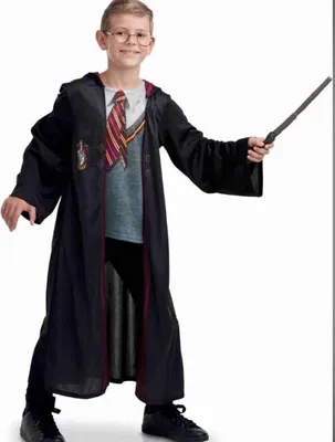 Produktbild von Rubie's Harry Potter Deluxe Gryffindor Robe, Kostüm mit Zauberstab und Brille, Kindergröße L
