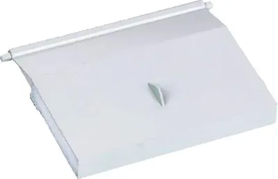 A white skimmer flap for a pool or aquarium.