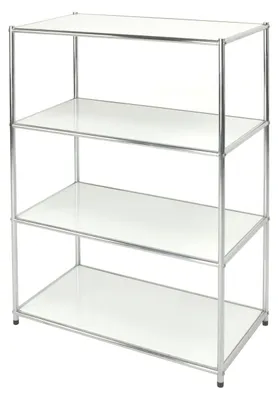 Immagine prodotto di Libreria cromata con 4 ripiani bianchi  40x80x120