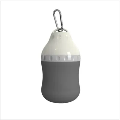 Produktbild von INF 400ml Silikon Reise-Trinkflasche für Hunde und Katzen, auslaufsicher Grau