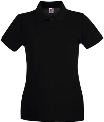 Produktbild von Fruit of the Loom Damen T-Shirt Polohemd kurzarm Poloshirt Polo Shirt, Größe:XL (16), Farbe:Schwarz