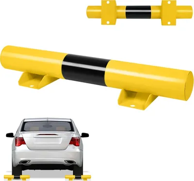 Produktbild von JOIEYOU 2x Radstopper Parkplatzbegrenzung aus Stahl Anfahrschutz Garagen Wandschutz Parkstopper Garagenstopper für Garage und Parkplätze, 60x13,5x9,5cm