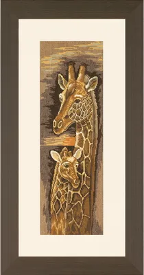 Obrázek produktu pro Lanarte sada křížkového vyšívání "Zvířata - matka a mládě žirafy", počítací vzor, 17x50cm