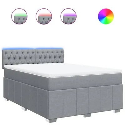 Obrázek produktu pro vidaXL Postel Boxspring s matrací Světle šedá 160x200 cm Látka