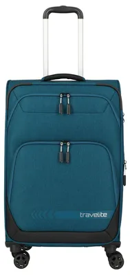 Immagine prodotto di Valigia da viaggio Travelite, modello a quattro ruote, taglia M, 67 cm, colore petrolio