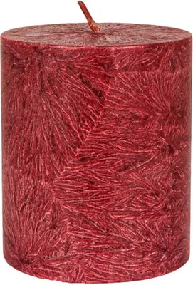 Image de Bougie ronde en stéarine - rouge foncé 75x64 mm