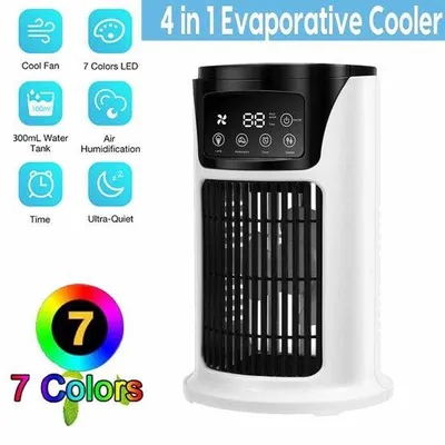 Zdjęcie produktu dla Przenośny wentylator z nawilżaczem powietrza 4 w 1 RGB