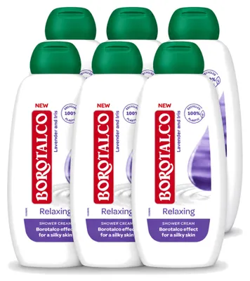 Zdjęcie produktu dla 6 x Żel pod prysznic Borotalco Relaxing - Lawenda i Iris - 250 ml - Opakowanie ekonomiczne - 6 sztuk