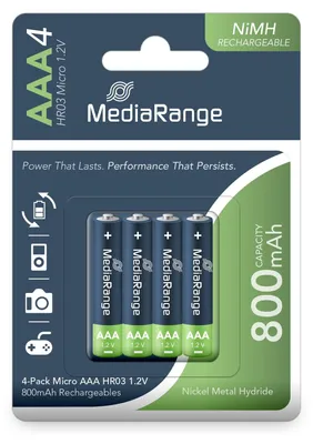 Productafbeelding van Oplaadbare batterij, middenklasse, micro AAA, HR03, 4 stuks