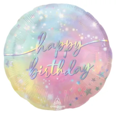 Produktbild von amscan Folienballon Happy Birthday leuchtend Ø43cm