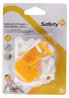 Produktbild von SICHERHEIT 1. Packung mit 12 Steckdosenabdeckungen inklusive Schlüsseln