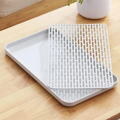 Obrázok produktu pre Multifunkčný Odkapávač, 39 x 22,5 cm, pre Nádobí, Ovocie a Zeleninu, Ľahko Čistiteľný