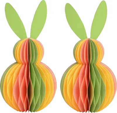 Produktbild von Osterdeko Osterhasen zum Hinstellen bunt 2er Set Dekofiguren