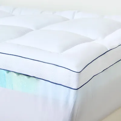 Produktbild von Niceluck-NicePlus Topper mit Daunendecke, 160x200x10cm, 5-Zonen Gel-Schaum - Für erholsamen Schlaf, 360° Mesh für alle Matratzen, H2/H3