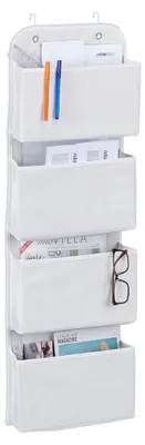 Wandorganizer 4 Fächer, Vlies, Weiß, 104x31x10 cm