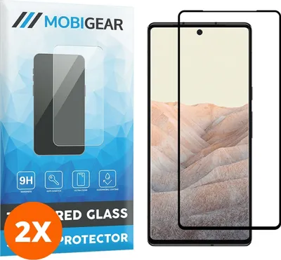 Produktbild von Mobigear Premium 4.99 Google Pixel 6 Panzerglas Gehärtetes Glas Displayschutz - Hüllenfreundlich - Schwarz (2er Pack)