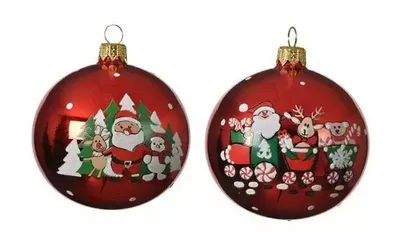Imagen del producto de Adorno navideño esférico rojo, 8 cm