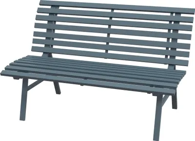 Produktbild von Gartenbank Sitzbank Parkbank, Lattendesign, wetterbeständig, Aluminium, 123 x 67 x 79 cm, Blau