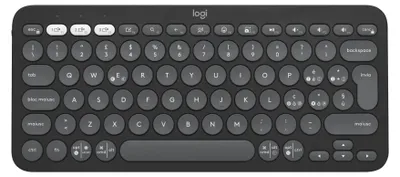 Produktbild von Logitech Pebble Keys 2 K380s, Mini, Kabellos, Bluetooth, Scherenschalter, QWERTY, Graphit