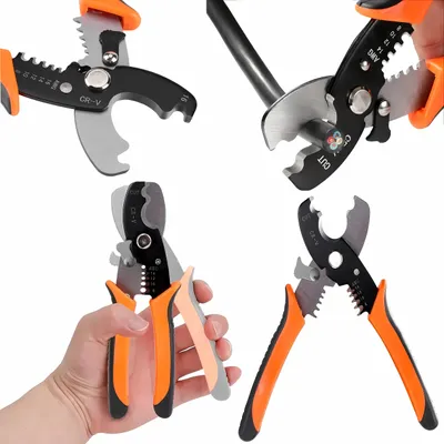 Produktbild von Kabelschere mit Abisolierzange 2in1 18 cm orange/schwarz