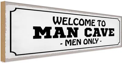 Produktbild von vianmo Holzschild 10x27 cm Welcome to man cave men only Männer Frauen