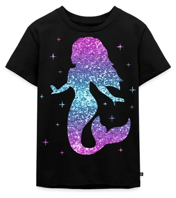 Produktbild von Spreadshirt Meerjungfrau Nixe Kinder Premium T-Shirt, 134/140 (8 Jahre), Schwarz