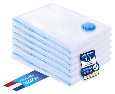 Productafbeelding van Vacuumzakken set voor kleding - 6 stuks 90 x 130 cm