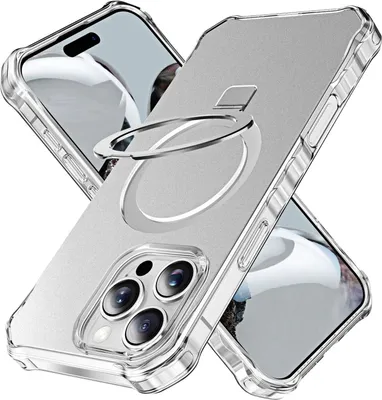 Obrázek produktu pro Pro Apple iPhone 16 Pro Jednobarevné pouzdro MagSafe Ring Design Silver