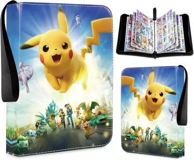Produktbild von Pokémon Sammelkarten Album, Kompatibel Karten Sammelalbum,50 Seiten 900 Karten große Kapazität, Tragbar Wasserdicht PolyurethanKarten Halter, Card Collection