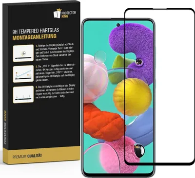 Produktbild von 6x 9H Hartglas für Samsung Galaxy A51 FULL COVER Panzerfolie Displayschutz KLAR SW Panzerglas Schutzglas Schutzfolie