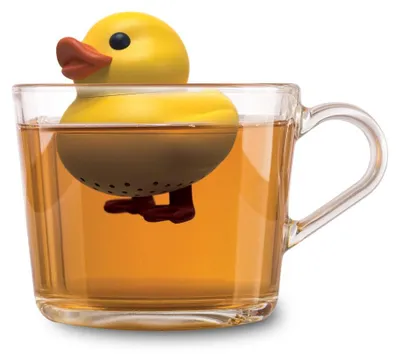 Image de Cute Animal Tamis à thé | Œuf à thé, infuseur, boule en silicone couineur Canard