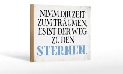 Produktbild von Holzschild Spruch 18x12cm nimm dir Zeit zum träumen