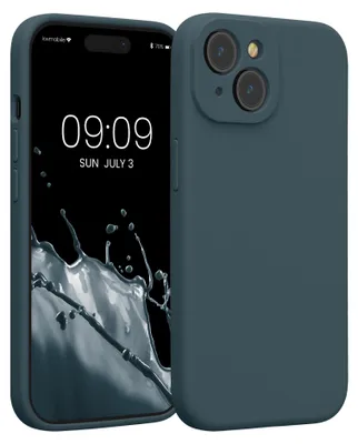 Produktbild von kwmobile Hülle kompatibel mit Apple iPhone 15 - Hülle Silikon gummiert - Handyhülle - Handy Case in Dunkler Schiefer