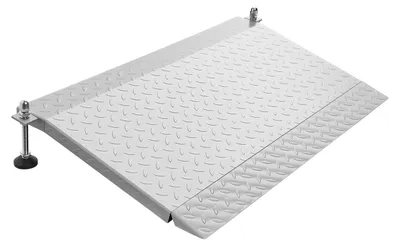 Image de Rampe de seuil pour portes, 1080 x 590 mm, rampe en aluminium pour fauteuils roulants avec hauteur réglable, rampes de seuil antidérapantes, capacité de charge de 453,6 kg, pour marches d'escalier, fauteuils roulants et déambulateurs