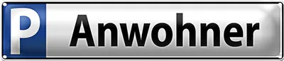 Produktbild von Blechschild Parken 46x10cm Parkplatzschild Anwohner Dekoration
