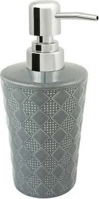 Zdjęcie produktu dla Łazienkowy dozownik mydła w płynie 280 ml szary chromowany kamionka