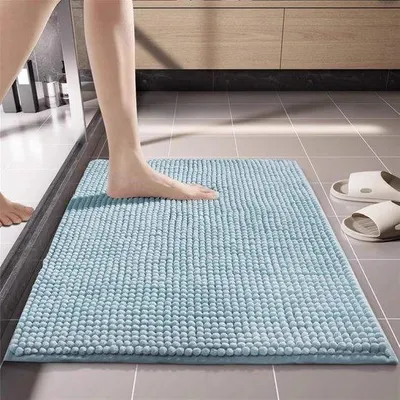 Obrázek produktu pro Uniqoos® Podložka pod sprchu a do koupelny – měkká, vysoce savá podložka, rychle schnoucí, protiskluzová, rozměry 60 x 90 cm, modrá