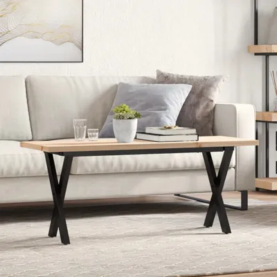 Image de Maison Exclusive - Table basse cadre en X 110x40x45,5 cm bois de pin massif acier