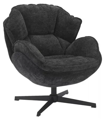 Image de Fauteuil pivotant en tissu - Gamme Betty - Noir