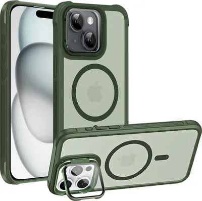 Image de Étui pour iPhone 15 Étui compatible avec MagSafe appareil photo pliable protection verre support
