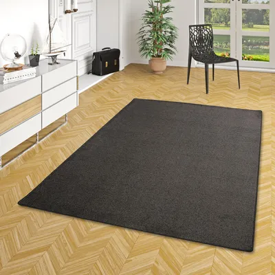Produktbild von Luxus Soft Velours Teppich Shine Anthrazit, Größe:80x400 cm