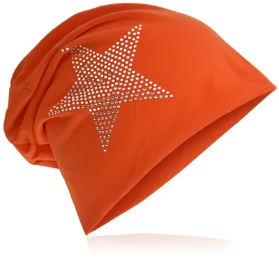Produktbild von Beanie Muetze Strass Stern Orange