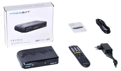 Image de Récepteur satellite, 4K Ultra HD, compatible DVB-S2X/S2/S, FREESAT V8 Ultra, prise européenne