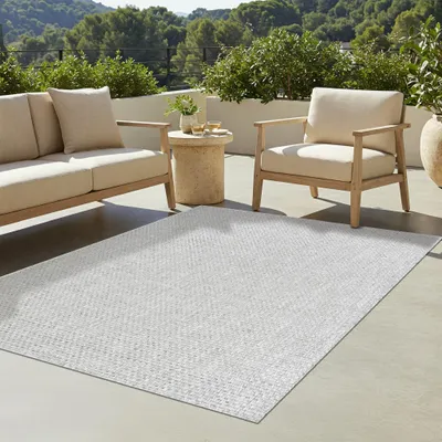 Image de Tapis Tapiso Verano Outdoor Modern Gris Cuisine Balcon 80 x 150 cm