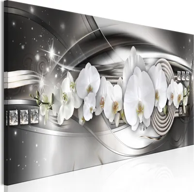 Produktbild von Modernes Wandbild a-C-0172-b-a (150x50 cm) - 1 Teilig Bilder Fotografie auf Leinwand Foto Bild Dekoration Wand Bilder Kunstdruck BLUMEN ORCHIDEE