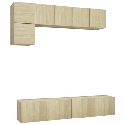 Produktbild von vidaXL 5-tlg. TV-Schrank-Set Sonoma-Eiche Holzwerkstoff