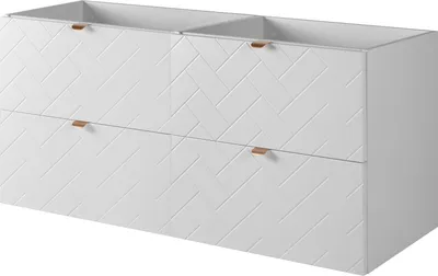 Image de Armoire de salle de bain, blanc avec poignée dorée, 120 x 57 x 46 cm