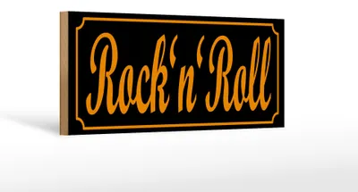 Produktbild von Holzschild Musik Spruch 27x10cm Rock´n´Roll