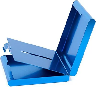 Imagen del producto de Estuche de aluminio para cigarrillos, color azul, para 20 unidades, protege los cigarrillos
